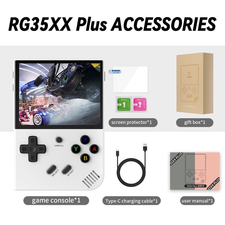 ANBERNIC RG35XX PLUS  Handheld Game Console 3.5-Inch IPS Screen Support HDMI TV 64GB(Retro Gray) - free shipping - PMC Jewellery - Order now!