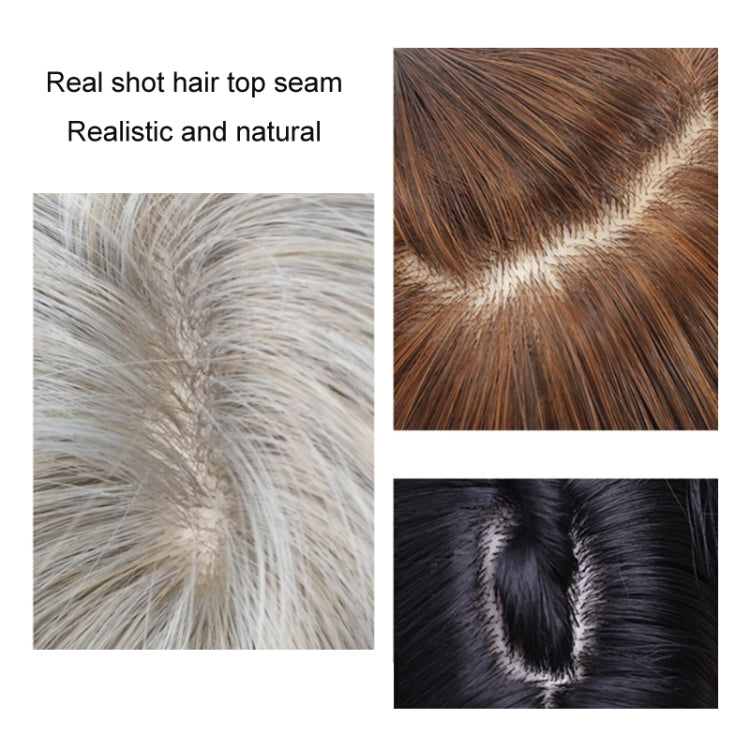 Women Long Hair Wig with Bangs Gradient Fluffy Water Ripple Curly Hair Wig, Color: Gradient Brown LC2029-1