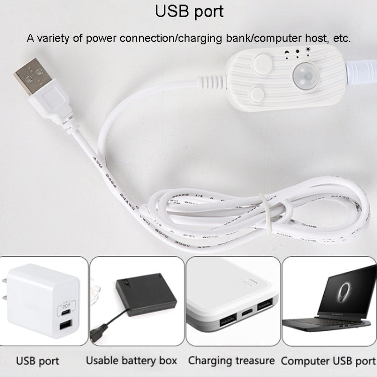 2m LED Body Sensor Flexible Light Strip Smart Sensor USB Light Strip(Warm White) - Sensor LED Lights by PMC TechLife | Online Shopping South Africa | PMC TechLife | Buy Now Pay Later Mobicred