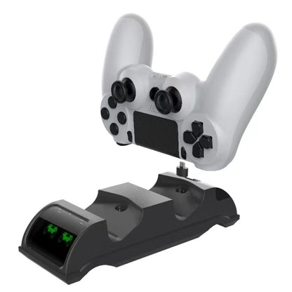 For PS4 Slim / Pro Gamepad Docking Charger Controller Dual Charger With Display Lights(White) - Charger & Power by PMC Jewellery | Online Shopping South Africa | PMC Jewellery | Buy Now Pay Later Mobicred