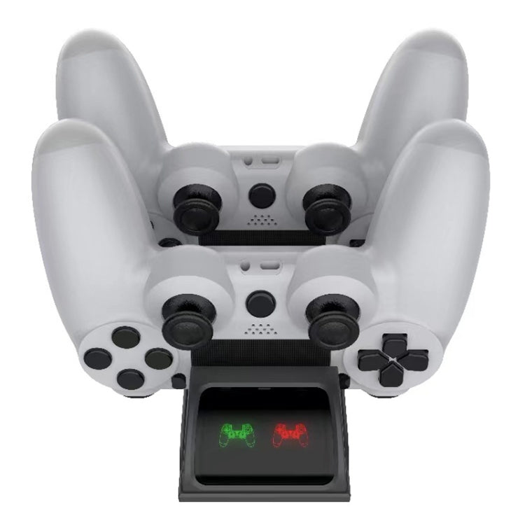 For PS4 Slim / Pro Gamepad Docking Charger Controller Dual Charger With Display Lights(White) - Charger & Power by PMC Jewellery | Online Shopping South Africa | PMC Jewellery | Buy Now Pay Later Mobicred
