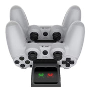 For PS4 Slim / Pro Gamepad Docking Charger Controller Dual Charger With Display Lights(White)
