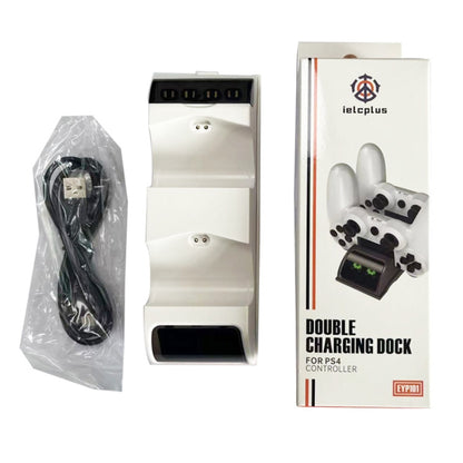 For PS4 Slim / Pro Gamepad Docking Charger Controller Dual Charger With Display Lights(White) - Charger & Power by PMC Jewellery | Online Shopping South Africa | PMC Jewellery | Buy Now Pay Later Mobicred
