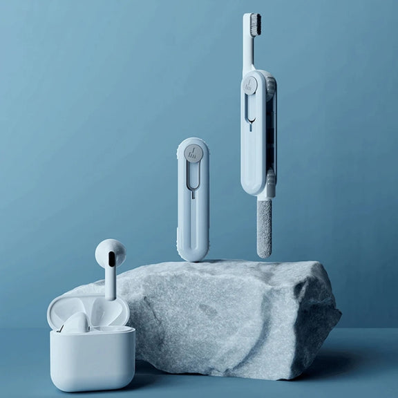 Bluetooth Earphone Cleaning Artifact Phone Dust Removal Tool Multi-Function Cleaning Brush(Grey)