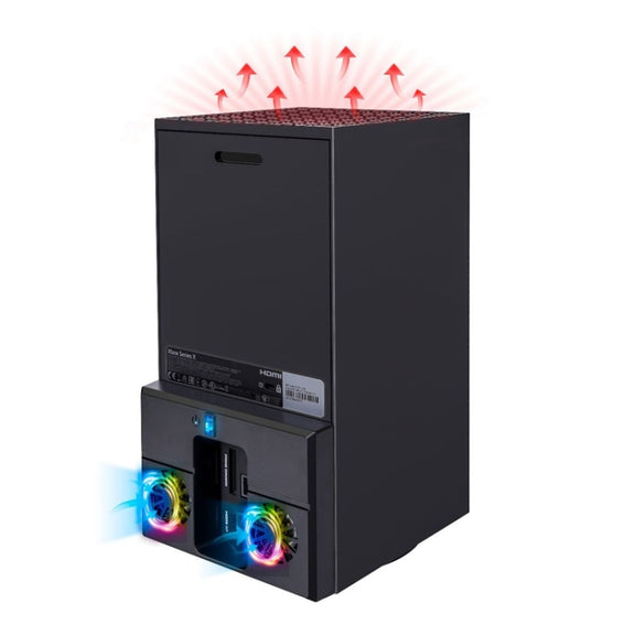 For Xbox Series X Console Cooling Fan With LED Lights Rear Fan Cooler(Black)