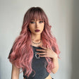 Gradient Pink Long Curly Chemical Fiber Wig Headgear(LC6018) - free shipping - PMC TechLife - Order now!