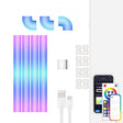 4pcs+3 Corners Bluetooth 12V RGBIC Splicing Wall Light Intelligent Remote Control Indoor Decorative Ambient Lights(EU Plug) - Novelty Lighting by PMC TechLife | Online Shopping South Africa | PMC TechLife | Buy Now Pay Later Mobicred