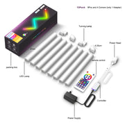 8pcs+4 Corners Bluetooth 12V RGBIC Splicing Wall Light Intelligent Remote Control Indoor Decorative Ambient Lights(UK Plug)