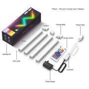 4pcs+3 Corners WiFi 12V RGBIC Splicing Wall Light Intelligent Remote Control Indoor Decorative Ambient Lights(UK Plug)