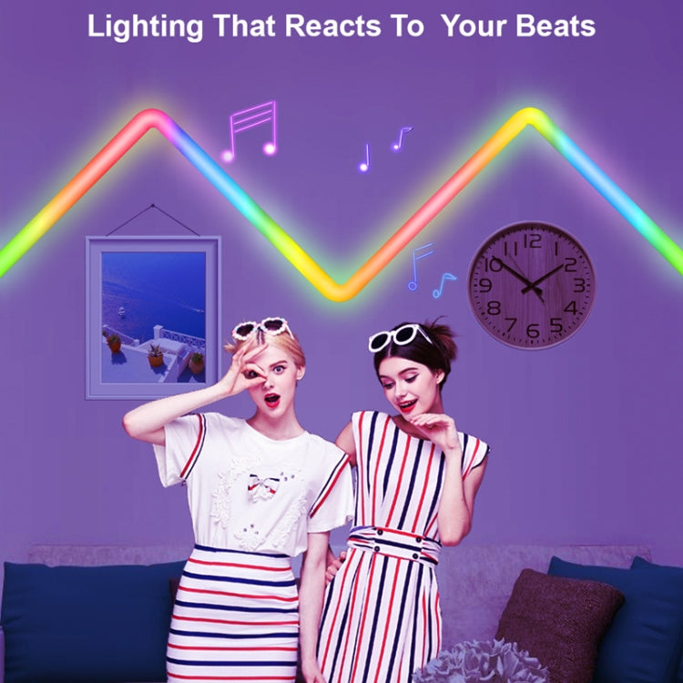 8pcs+4 Corners Bluetooth 12V RGBIC Splicing Wall Light Intelligent Remote Control Indoor Decorative Ambient Lights(EU Plug)