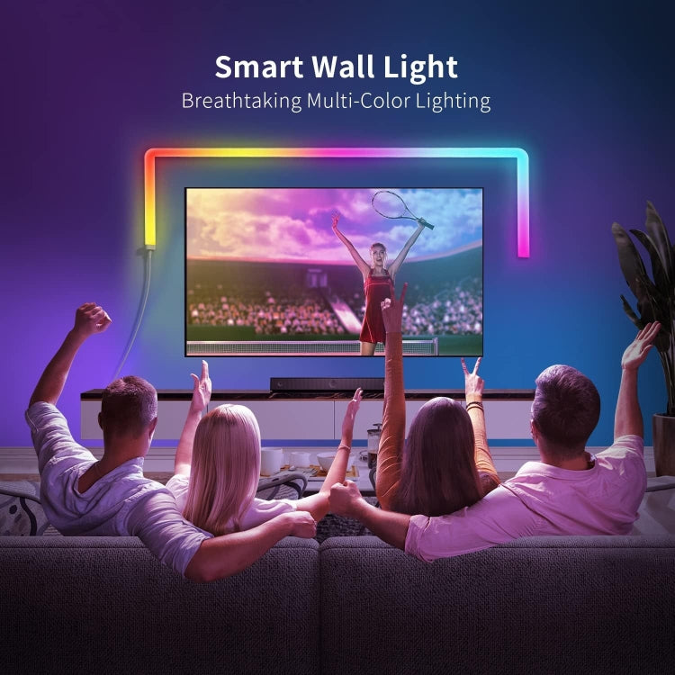 4pcs+3 Corners WiFi 12V RGBIC Splicing Wall Light Intelligent Remote Control Indoor Decorative Ambient Lights(US Plug) - Novelty Lighting by PMC TechLife | Online Shopping South Africa | PMC TechLife | Buy Now Pay Later Mobicred