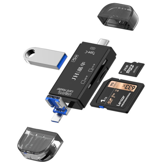 JINGHUA USB2.0 Multi-Function Card Reader SD/TF Dual Card Slot Cell Phone Computer Card Reader(Black) - free shipping - PMC Jewellery - Order now!