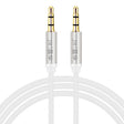 JINGHUA Audio Cable 3.5mm Male To Male AUX Audio Adapter Cable, Size: 1.2m(3 Knots White) - Video & Audio Cable by JINGHUA | Online Shopping South Africa | PMC TechLife | Buy Now Pay Later Mobicred