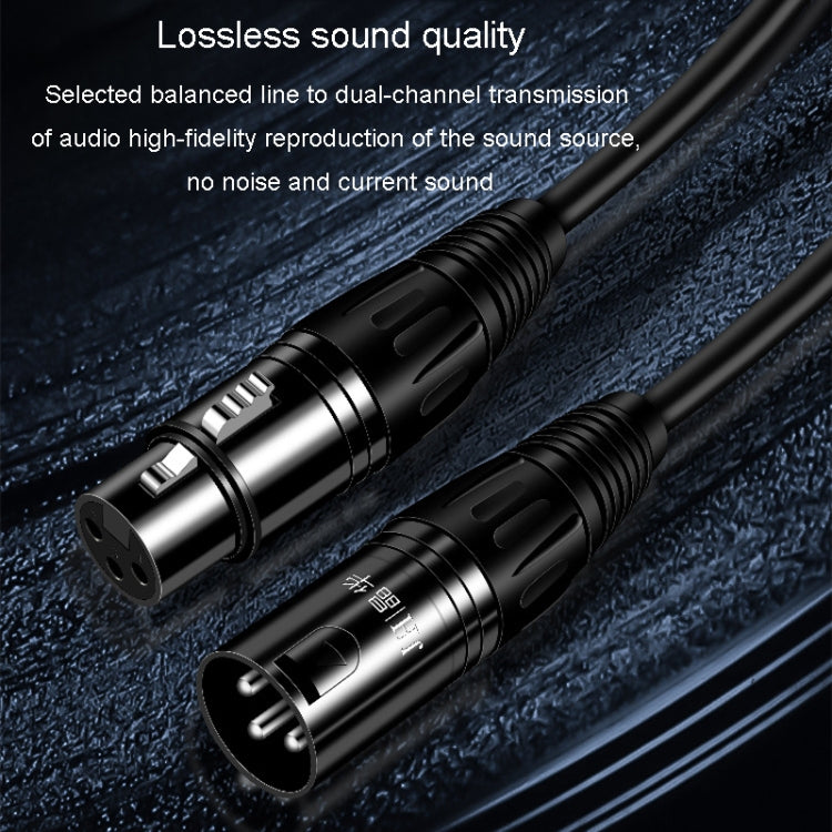 JINGHUA Microphone Cable XLR Male To Female Balanced Cable Mixing Console Amplifier Audio Cable, Length: 10M