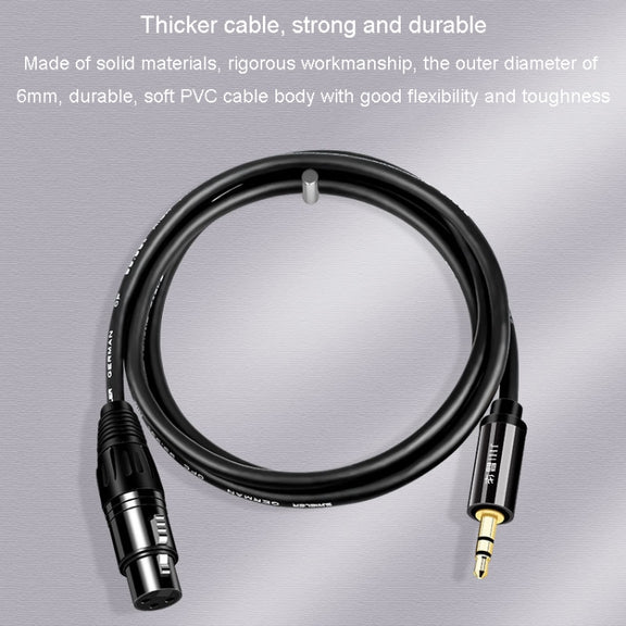 JINGHUA 3.5mm Male To XLR Female Microphone Cable Computer Mixer Audio Cable, Length: 10m