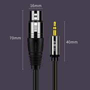 JINGHUA 3.5mm Male To XLR Female Microphone Cable Computer Mixer Audio Cable, Length: 10m
