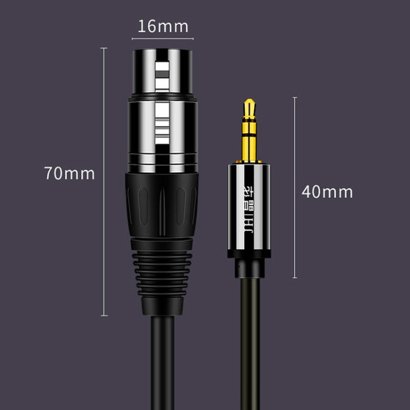 JINGHUA 3.5mm Male To XLR Female Microphone Cable Computer Mixer Audio Cable, Length: 10m