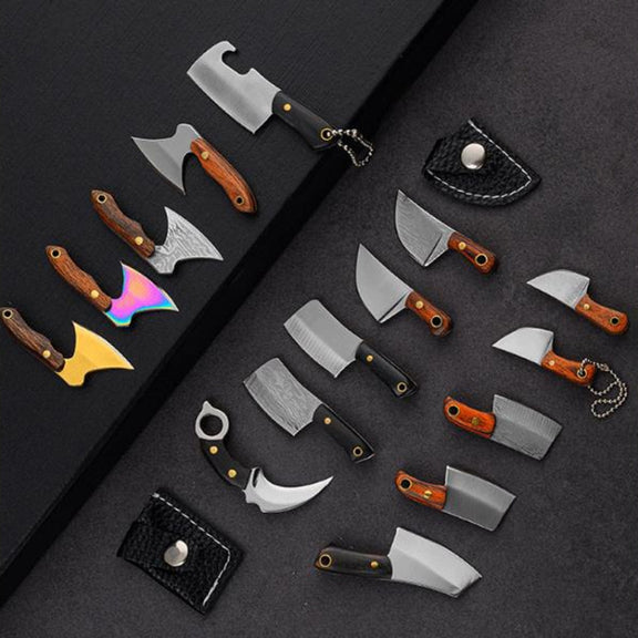 Mini Knife Keychain Portable Removal Express Pendant Accessory With Holster, Model: Kitchen Knife Sanding