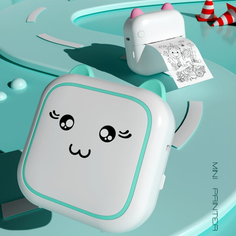 M5 Mini Cartoon Portable Bluetooth Printer Photo Thermal Printer(Blue)