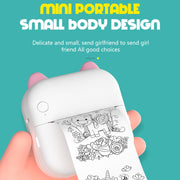 M5 Mini Cartoon Portable Bluetooth Printer Photo Thermal Printer(Blue)