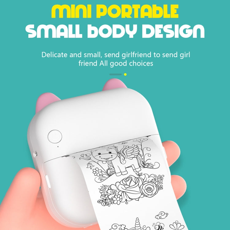 M5 Mini Cartoon Portable Bluetooth Printer Photo Thermal Printer(Blue)