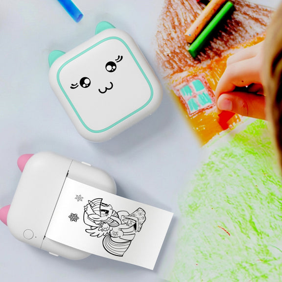 M5 Mini Cartoon Portable Bluetooth Printer Photo Thermal Printer(Blue)