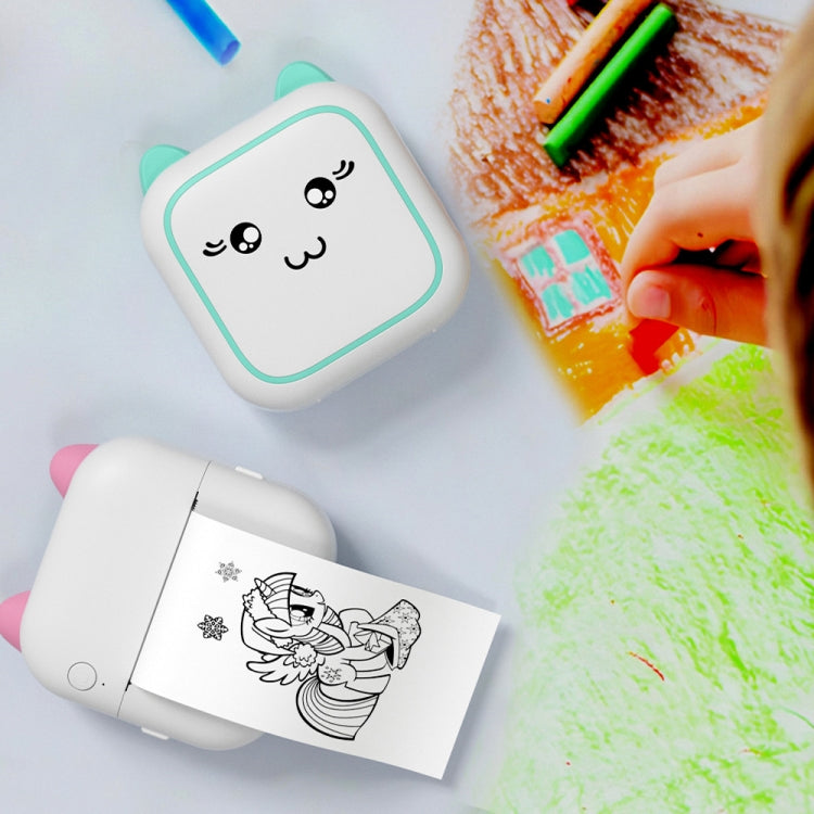 M5 Mini Cartoon Portable Bluetooth Printer Photo Thermal Printer(Blue)
