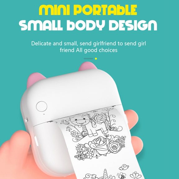 C26 Mini Portable Bluetooth Photo Label Thermal Printer, Spec: Blue+5 Paper+5 Stickers+3 Color Paper