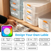 RGB Light Portable Mini Bluetooth Printer Inkless Document Label Printer with 5-Rolls Paper