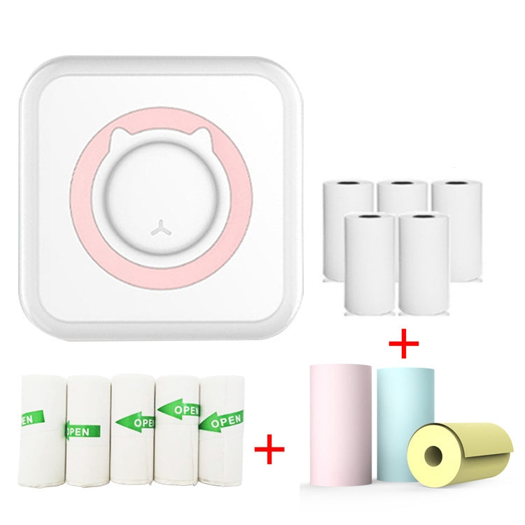 C15 Mini Student Bluetooth Inkless Photo Label Thermal Printer, Spec: Pink+5 Stickers+5 Paper+3 Color Paper - free shipping - PMC TechLife - Order now!