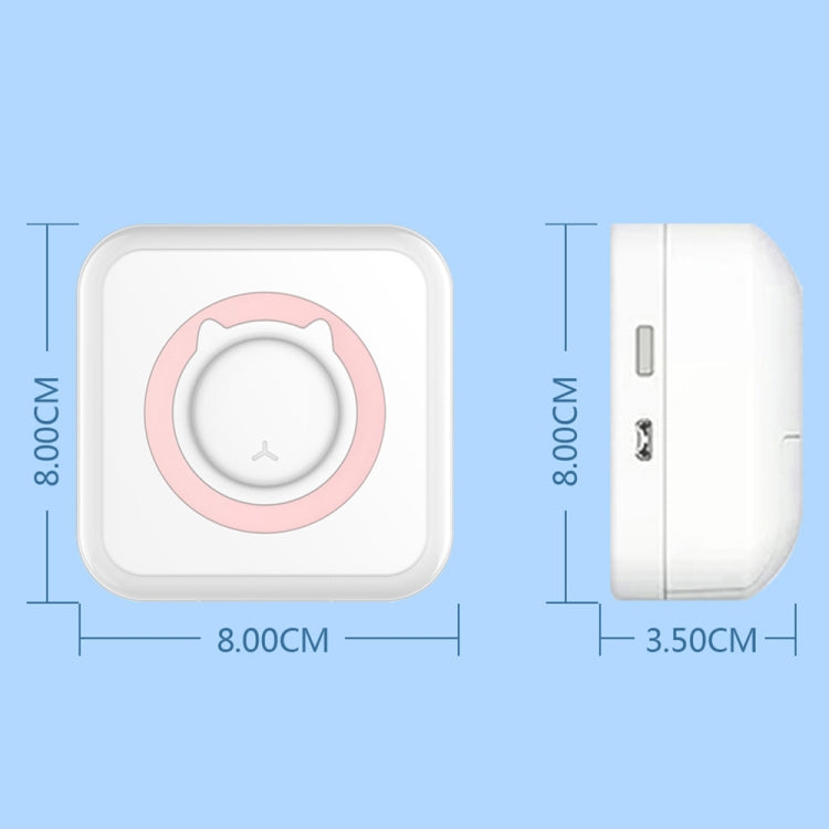 C15 Mini Student Bluetooth Inkless Photo Label Thermal Printer, Spec: Pink+5 Stickers+5 Paper