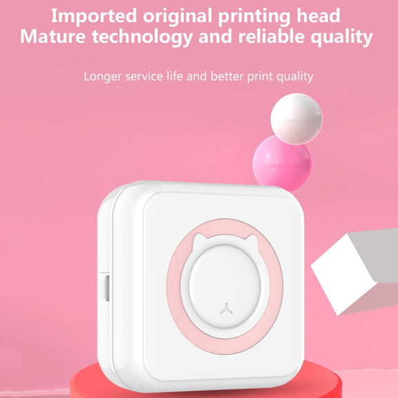 C15 Mini Student Bluetooth Inkless Photo Label Thermal Printer, Spec: Pink+10 Paper