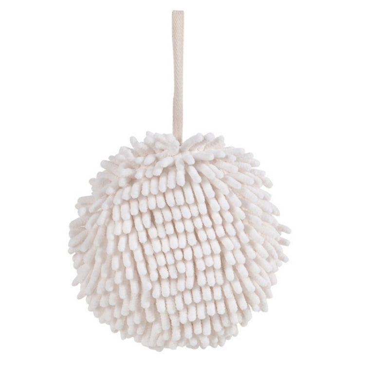 Chenille Hand Wipe Ball Large Hanging Bathroom Quick Dry Hand Towel Kitchen Rag Wipe Handkerchief(White) - Sponges, Cloths & Brushes by PMC TechLife | Online Shopping South Africa | PMC TechLife | Buy Now Pay Later Mobicred