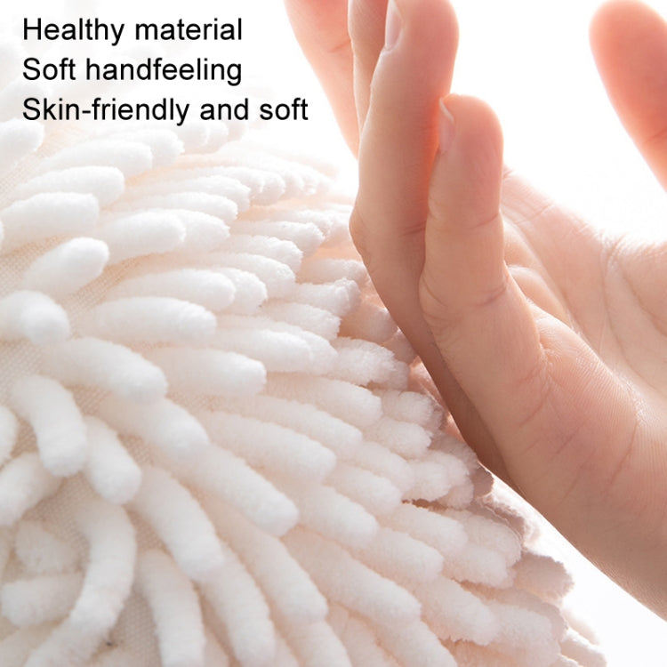 Chenille Hand Wipe Ball Large Hanging Bathroom Quick Dry Hand Towel Kitchen Rag Wipe Handkerchief(White) - Sponges, Cloths & Brushes by PMC TechLife | Online Shopping South Africa | PMC TechLife | Buy Now Pay Later Mobicred