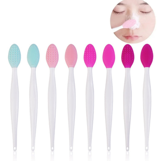 Silicone Cleaning Brush Beauty Tool Double Side Nose To Clean Blackhead Removers(Color Random Delivery) - free shipping - PMC Jewellery - Order now!