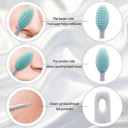 Silicone Cleaning Brush Beauty Tool Double Side Nose To Clean Blackhead Removers(Color Random Delivery) - free shipping - PMC Jewellery - Order now!