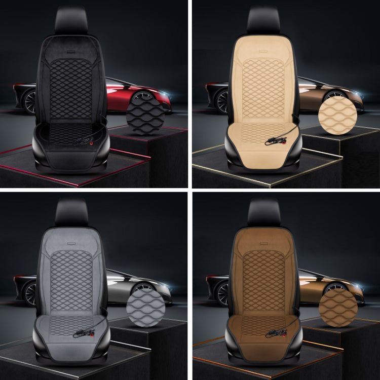 12V Car Winter Electric Heating Short Plush Seat Cushion, Color: Beige - Seat Accessories by PMC TechLife | Online Shopping South Africa | PMC TechLife | Buy Now Pay Later Mobicred