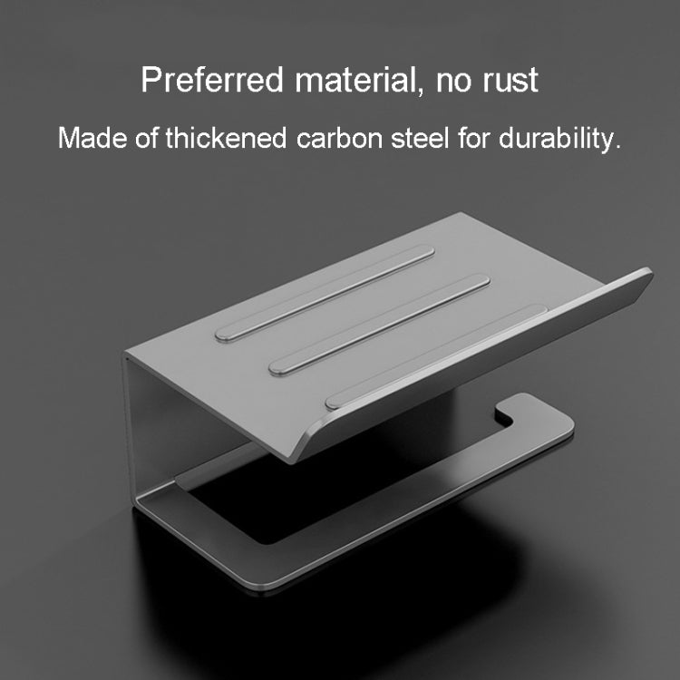 Stainless Steel Bathroom Roll Paper Holder No-Punch Cell Phone Storage Shelf, Style: Paper Rack (Black) - Shelves by PMC TechLife | Online Shopping South Africa | PMC TechLife | Buy Now Pay Later Mobicred