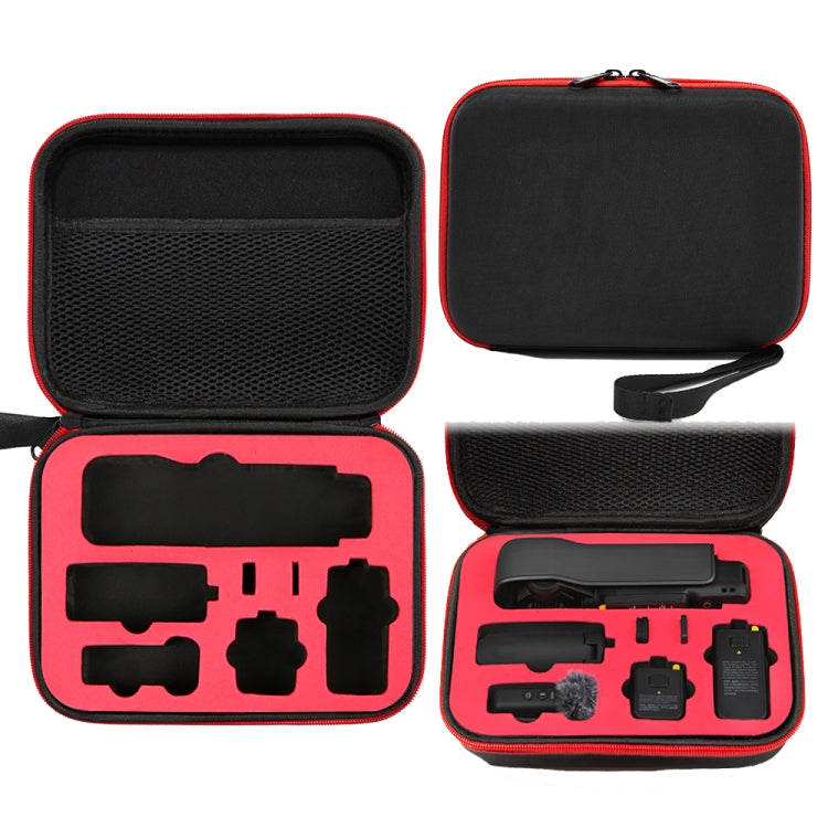 For DJI Osmo Pocket 3 Storage Bag Pocket Camera Handbag(Black Shell Red Inner) - Case & Bags by PMC TechLife | Online Shopping South Africa | PMC TechLife | Buy Now Pay Later Mobicred