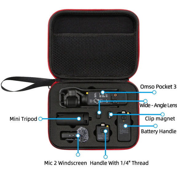 For DJI Osmo Pocket 3 Storage Bag Pocket Camera Handbag(Black Shell Black Inner)