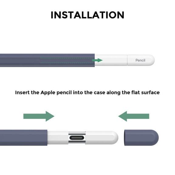For Apple Pencil (USB-C) AhaStyle PT65-3 Silicone Same Color Protective Case(Gray)