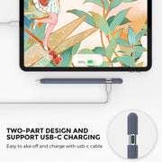 For Apple Pencil (USB-C) AhaStyle PT65-3 Silicone Same Color Protective Case(Gray)