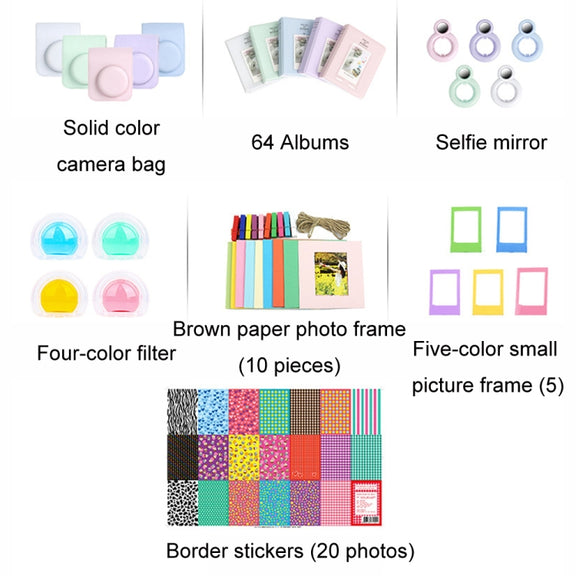 For Polaroid Mini12 7 in 1 Photo Album Sticker Photo Frame Camera Bag, Color: Purple