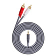 JINGHUA 3.5mm To 2RCA Audio Cable Game Console Outdoor Audio Connection Cable, Size: 30m(Grey) - RCA Cable by JINGHUA | Online Shopping South Africa | PMC TechLife | Buy Now Pay Later Mobicred