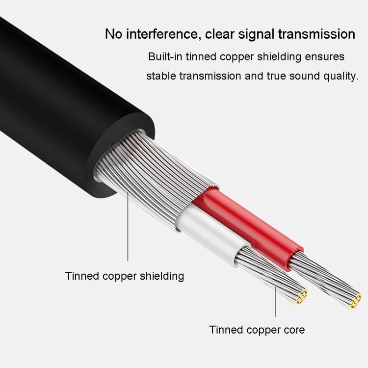 JINGHUA 3.5mm To 2RCA Audio Cable Game Console Outdoor Audio Connection Cable, Size: 20m(Grey)