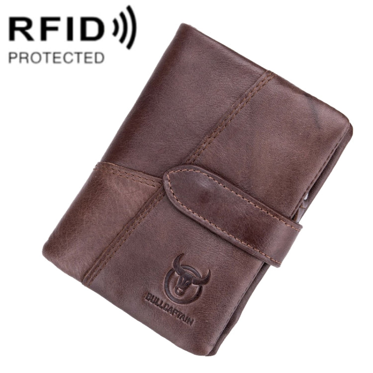 BULL CAPTAIN 01 RFID Anti-theft Multifunctional Cowhide Vertical Detachable Men Wallet(Coffee) - free shipping - PMC Jewellery - Order now!