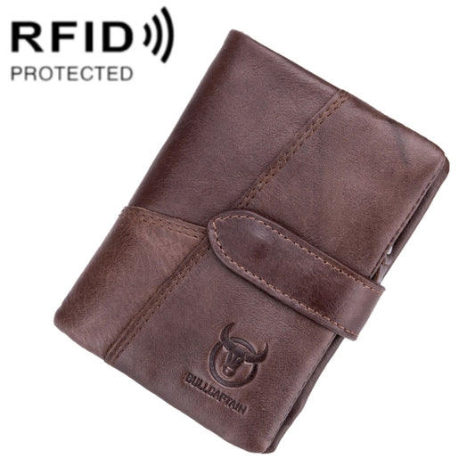 BULL CAPTAIN 01 RFID Anti-theft Multifunctional Cowhide Vertical Detachable Men Wallet(Coffee) - free shipping - PMC Jewellery - Order now!