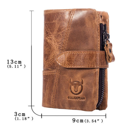 BULL CAPTAIN 01 RFID Anti-theft Multifunctional Cowhide Vertical Detachable Men Wallet(Coffee) - free shipping - PMC Jewellery - Order now!