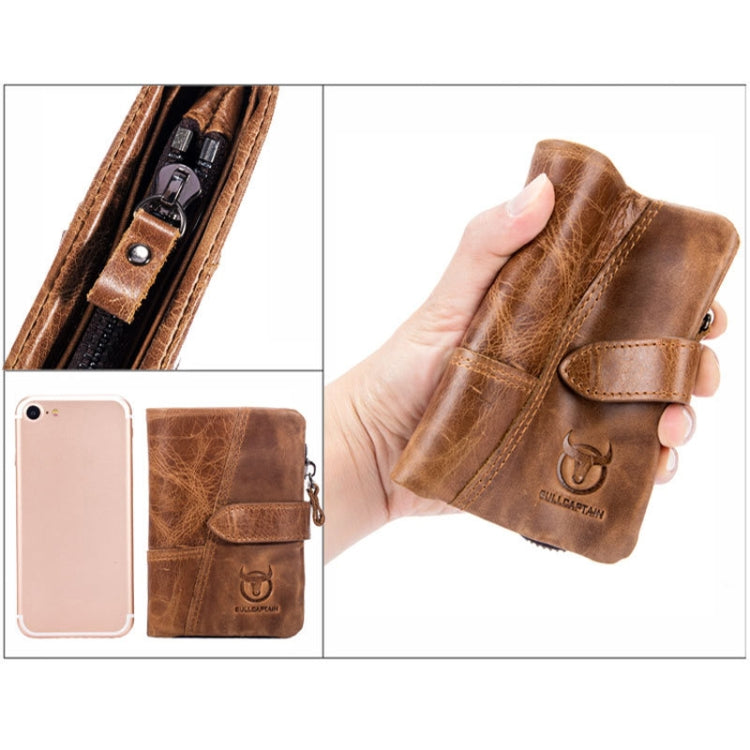 BULL CAPTAIN 01 RFID Anti-theft Multifunctional Cowhide Vertical Detachable Men Wallet(Coffee) - free shipping - PMC Jewellery - Order now!