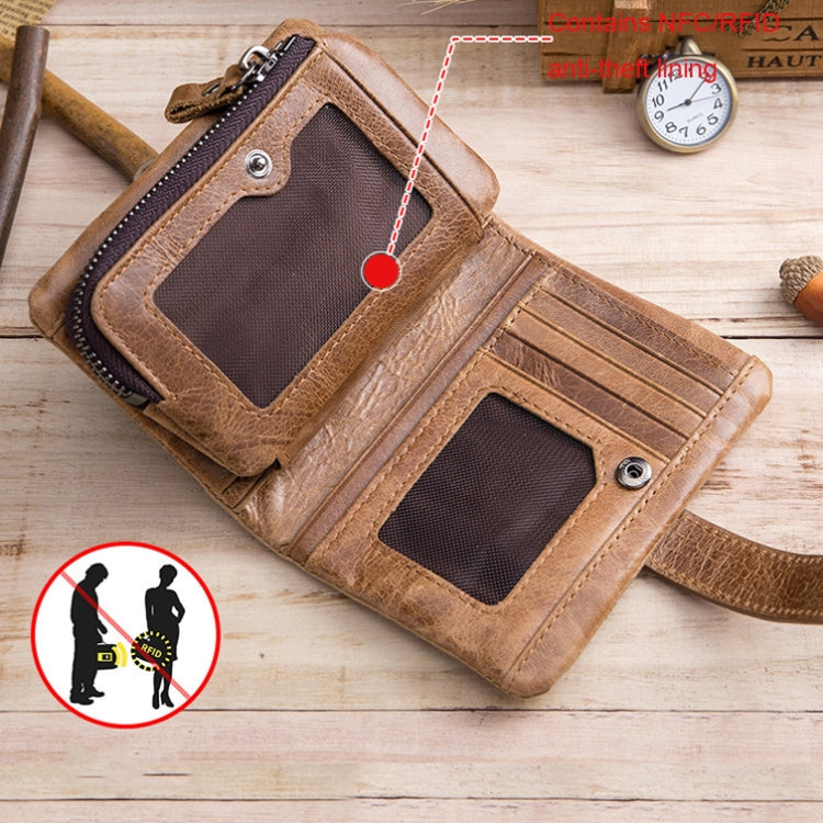 BULL CAPTAIN 01 RFID Anti-theft Multifunctional Cowhide Vertical Detachable Men Wallet(Coffee) - free shipping - PMC Jewellery - Order now!